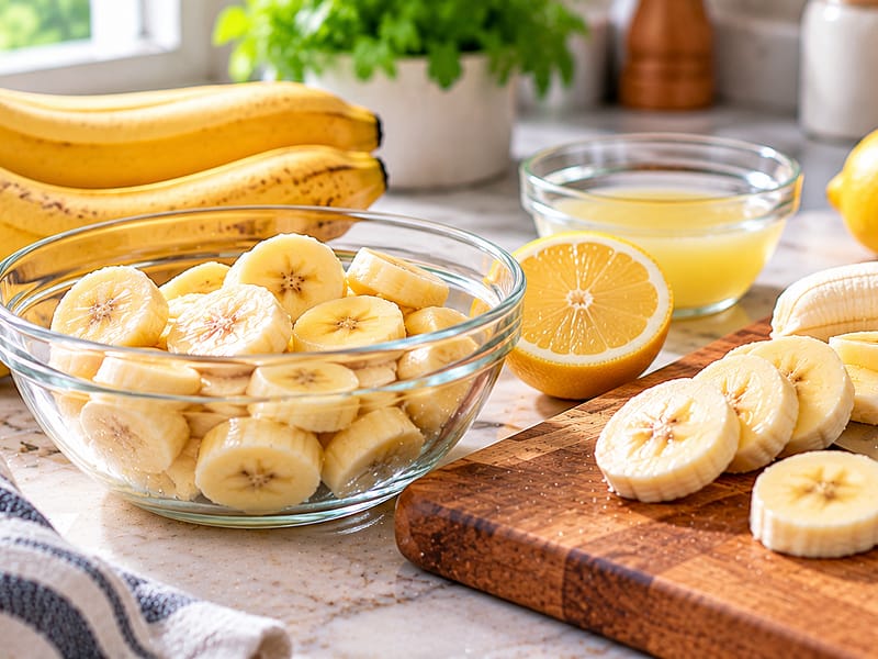 Banana Slices with Fresh Lemon